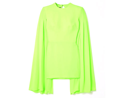 Tatum Cape-effect Open-back Neon Satin-crepe Mini Dress, Alex Perry